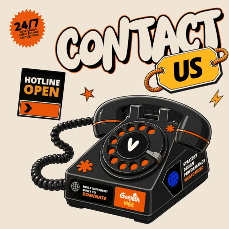Contact us — retro phone illustration